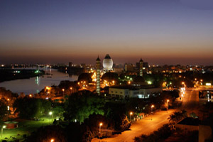 الخرطوم في السودان ليلاً