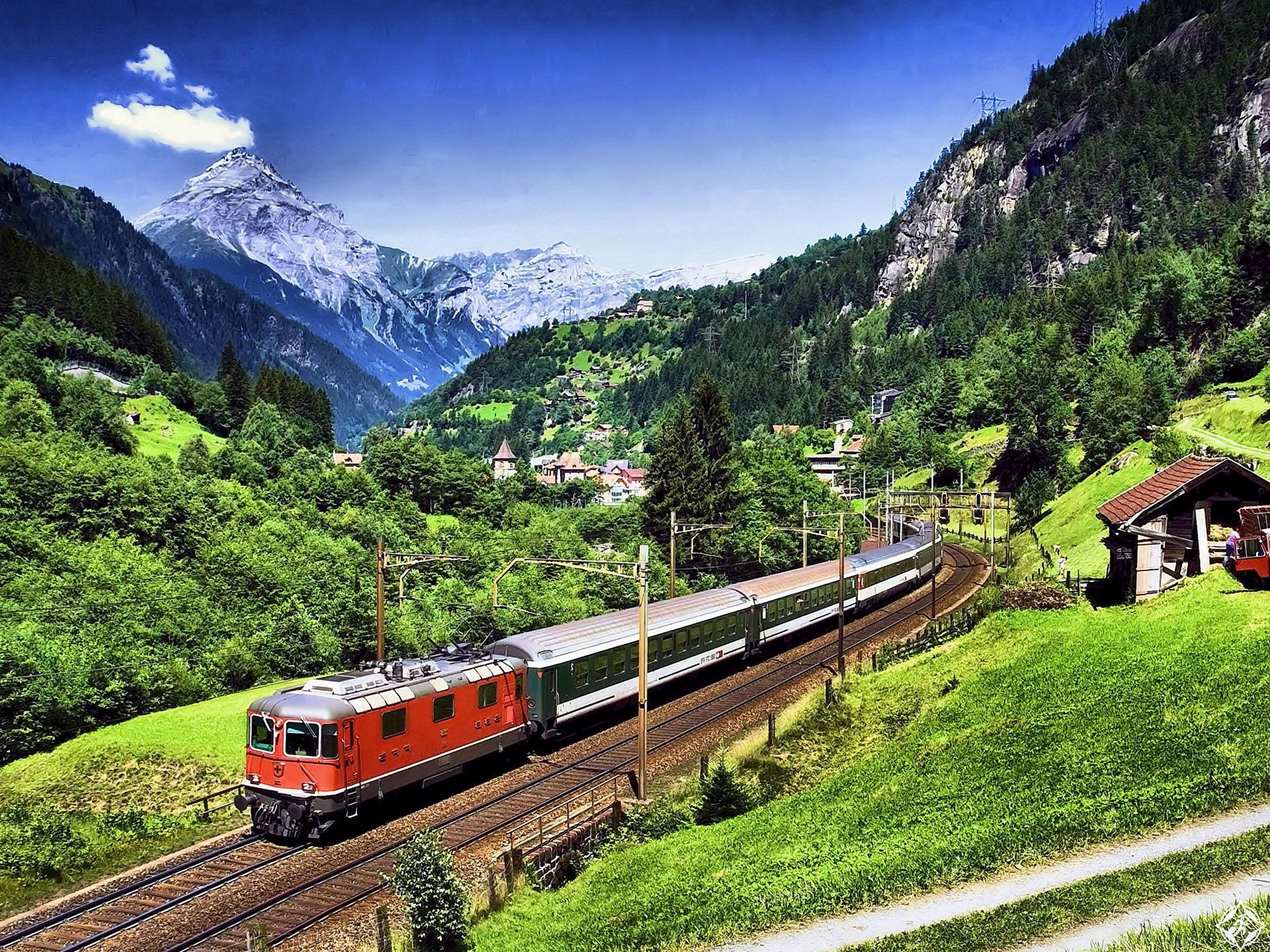 Long train journey. Железная дорога Флом. Красивый поезд. О поездах и железной дороге. Швейцария поезд.