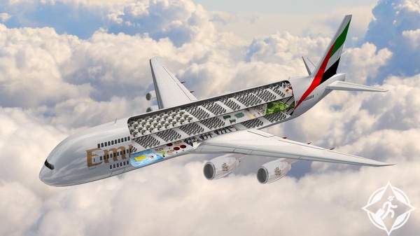 طيران الإمارات تعلن عن طائرة جديدة من ثلاث طوابق وبها حديقة وحمام سباحة